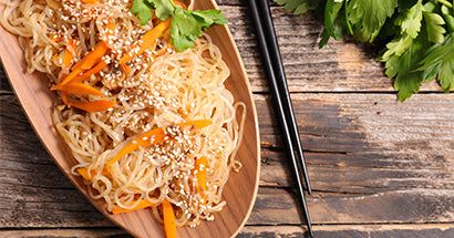 Shirataki-nudler med smørsovs og mandler