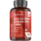 Kosttilskudsflaske WeightWorld Glucosamine, Chondroitin & MSM, 180 kapsler