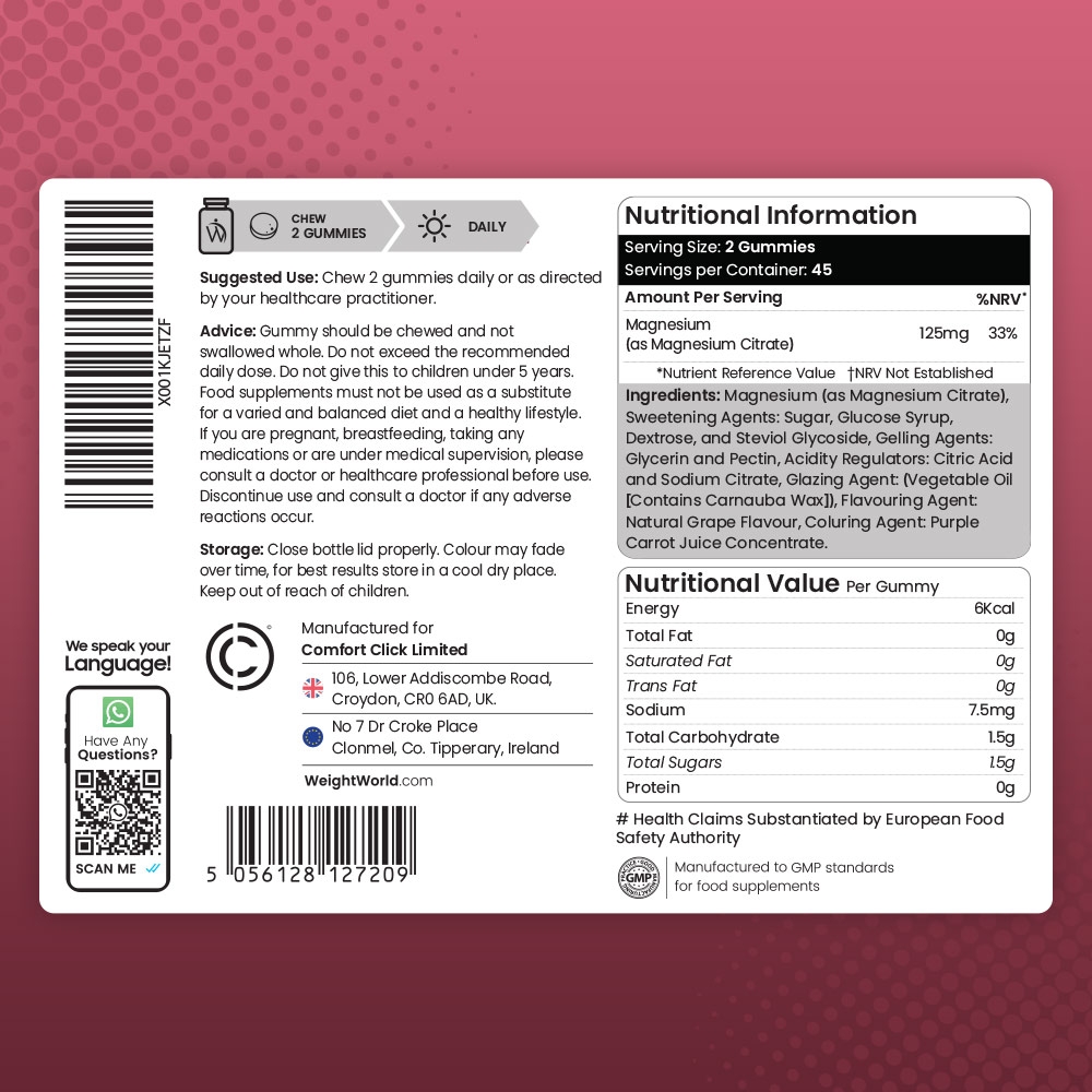 K b magnesium gummies l magnesium tilskud som vingummi l weightworld
