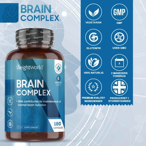 Brain Complex, kosttilskud til energi, koncentrationsevne og mental fokus