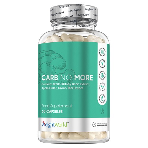 Carb No More - Kosttilskud Til Blokering Af Kulhydrater - 60 Kapsler - 7 Aktive Ingredienser - 100 % Naturligt - Lette At Sluge - Vegansk & Vegetarisk