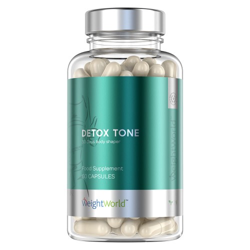 Detox Tone Udrensningskur - 60 kapsler til 30 dages forbrug - Med ingefær, chlorella, aloe vera og Bentonit - Vegansk