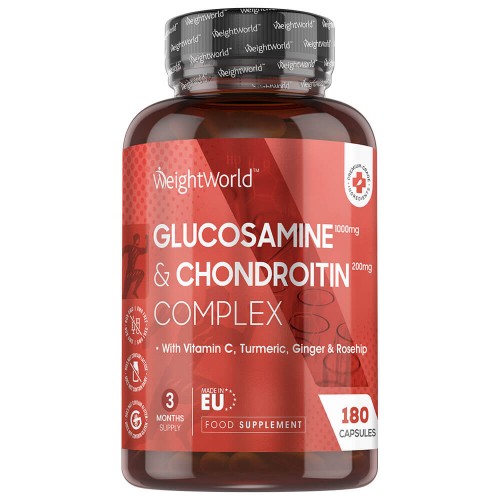Glucosamine og Chondroitin - Naturligt Kosttilskud for Sunde Led - 180 Kapsler