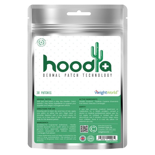 Hoodia Slankeplaster - 30 Plastre - Med Naturligt Hoodia Ekstrakt - Holder i 24 Timer - Indeholder Garcinia Cambogia - Perfekt Til Vægtkontrol