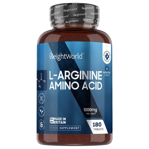 L-Arginin - Kosttilskud til fitness, muskler og udholdenhed - 180 Tabletter