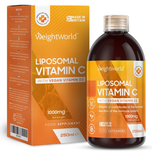 Sundhed & velvære Liposomal Vitamin C med Vegansk D3 - Naturligt Boost Til Immunitet - Vedligeholdelse Af Knogler & Led - 1000mg 250ml Premium Flydende Tilskud