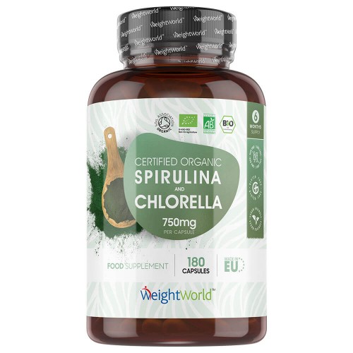 Økologisk Spirulina & Chlorella 750MG,