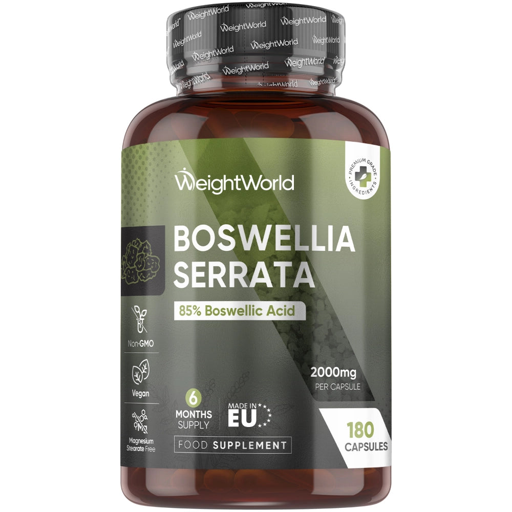 Kapselbeholder med Boswellia Serrata 2000 mg, 180 kapsler, WeightWorld-mærkning
