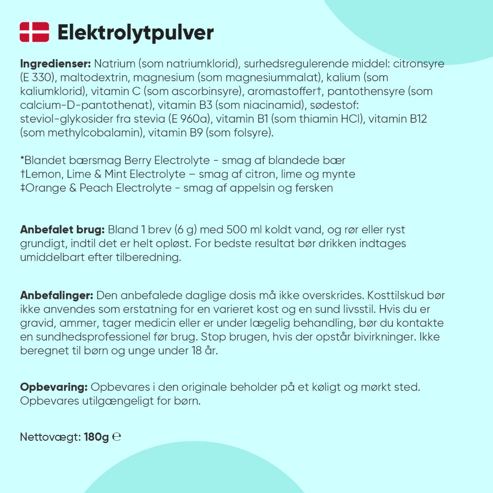 Ingrediens-etikette med information og nettovægt 180 g