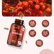 Pure Guarana kapseltilskudsbøtte med guldkapsler og infografikikoner