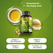 Hampefrøolieflaske med omega-3, omega-6, omega-8 og E-vitamin-D på dosisskema.