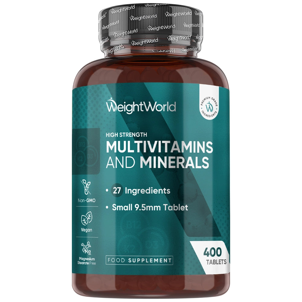 WeightWorld multivitamin- og mineralflaske med 400 tabletter, 27 ingredienser