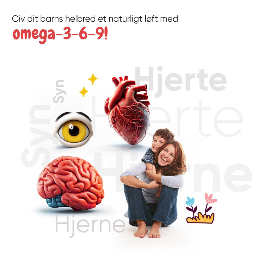 Omega-3-6-9 kingummier til børn i lille flaske
