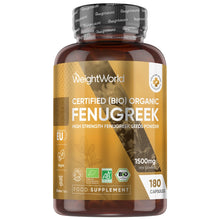 WeightWorld økologisk bukkehorn 1500 mg i mørk glasflaske med kapsler