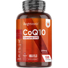 CoQ10 kosttilskud 200 mg i mørkebrun flaske med sølvfarvet låg
