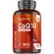 CoQ10 kosttilskud 200 mg i mørkebrun flaske med sølvfarvet låg