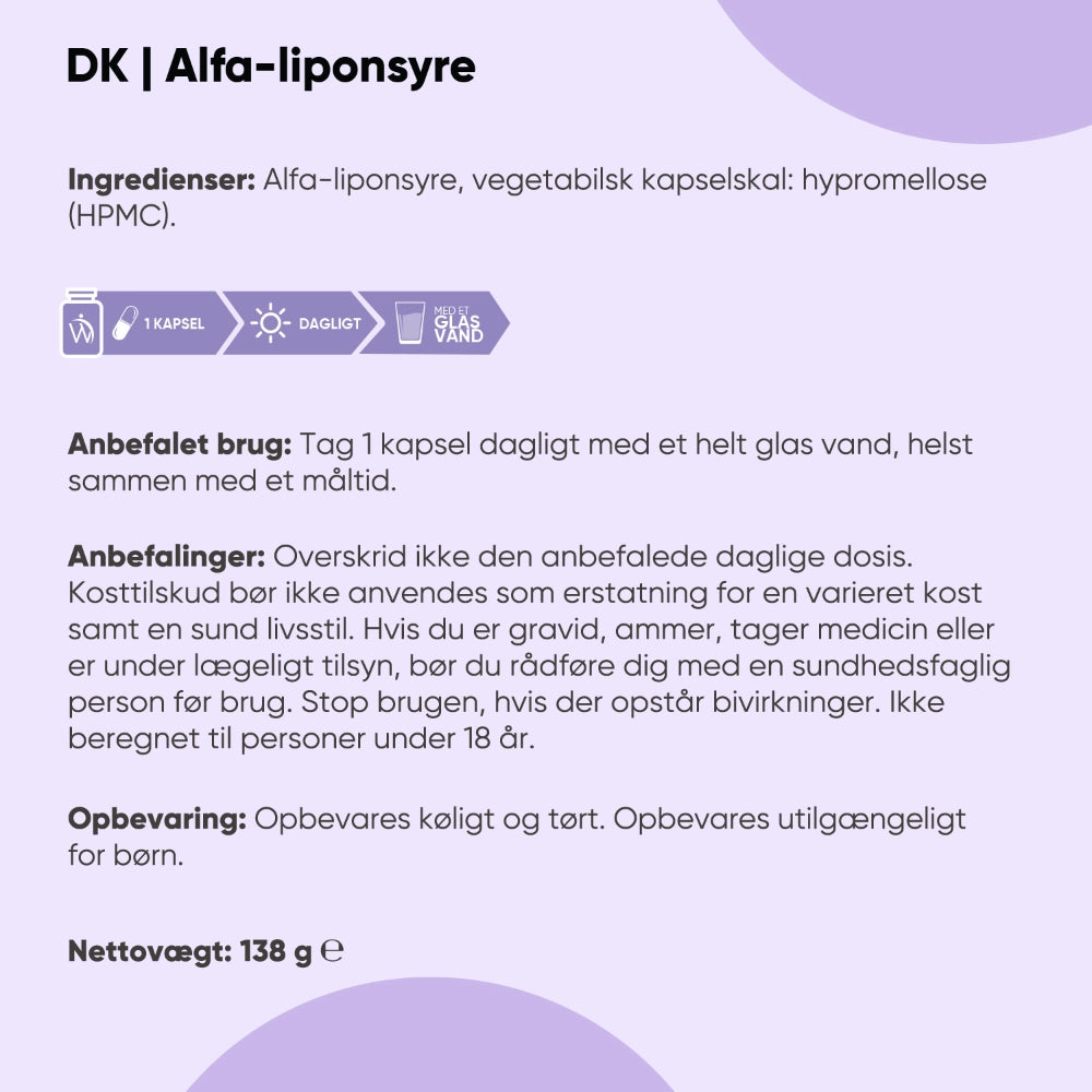Alfa-liponsyre (ALA) 650 mg