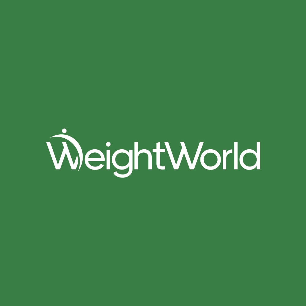 WeightWorld logo i hvidt på grøn baggrund