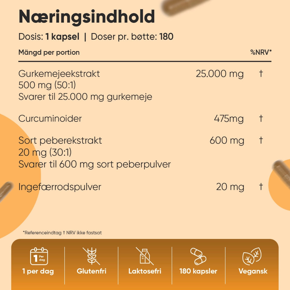 Curcumin + ingefær 500 mg