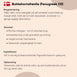 Informationspanel til bukkehornsolie med ingredienser, advarsler og opbevaring