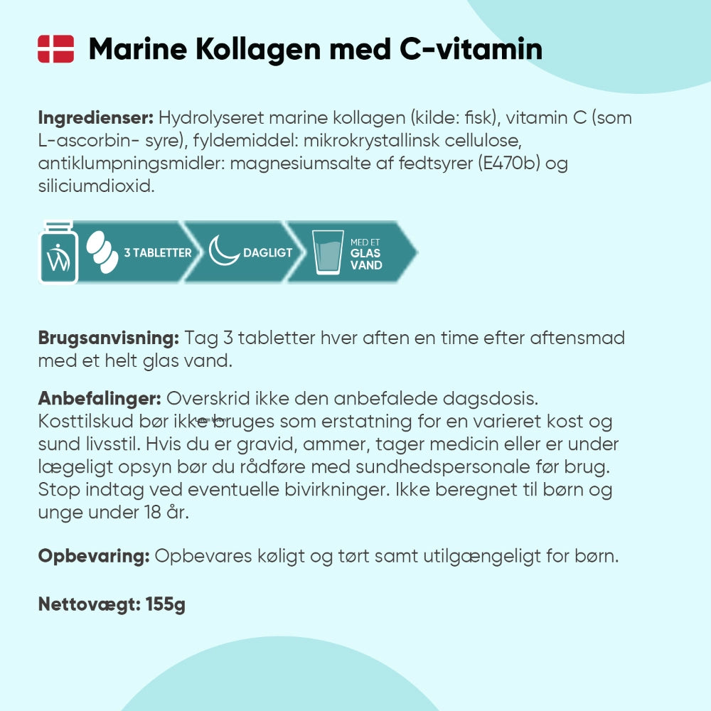 Marine Kollagen + C-vitamin 1800 mg