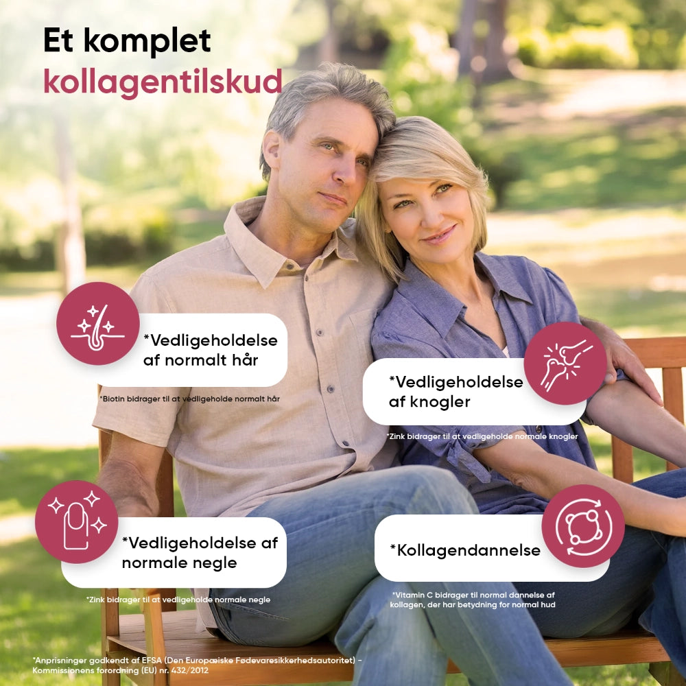 Kollagentilskud med WeightWorld-poser og vigtige effekter vist ved personer