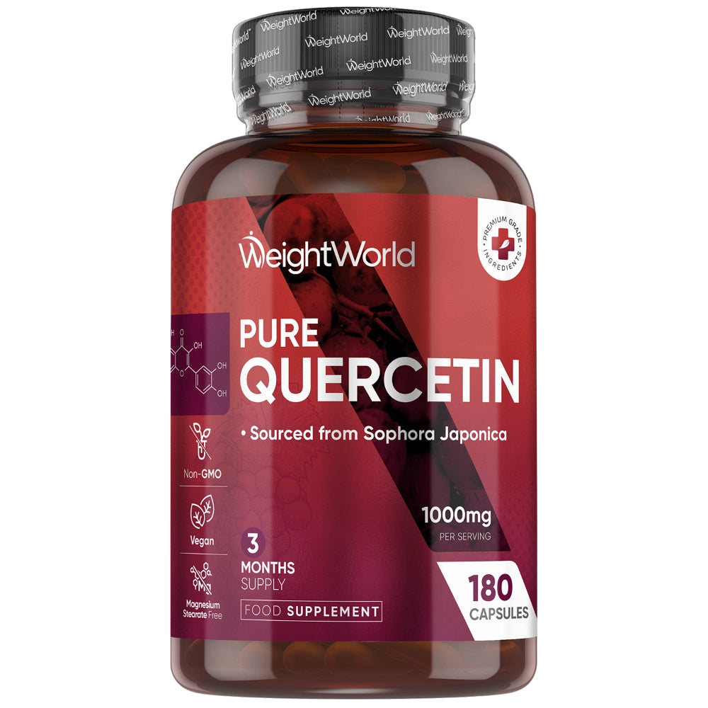 Quercetin 1000 mg kosttilskud i flaske, 180 veganske kapsler