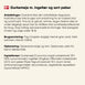 Brugsanvisning og ingredienser for gurkemeje-tilskud med ingefær og sort peber