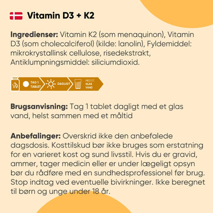 Vitamin D3 + K2-tabletter