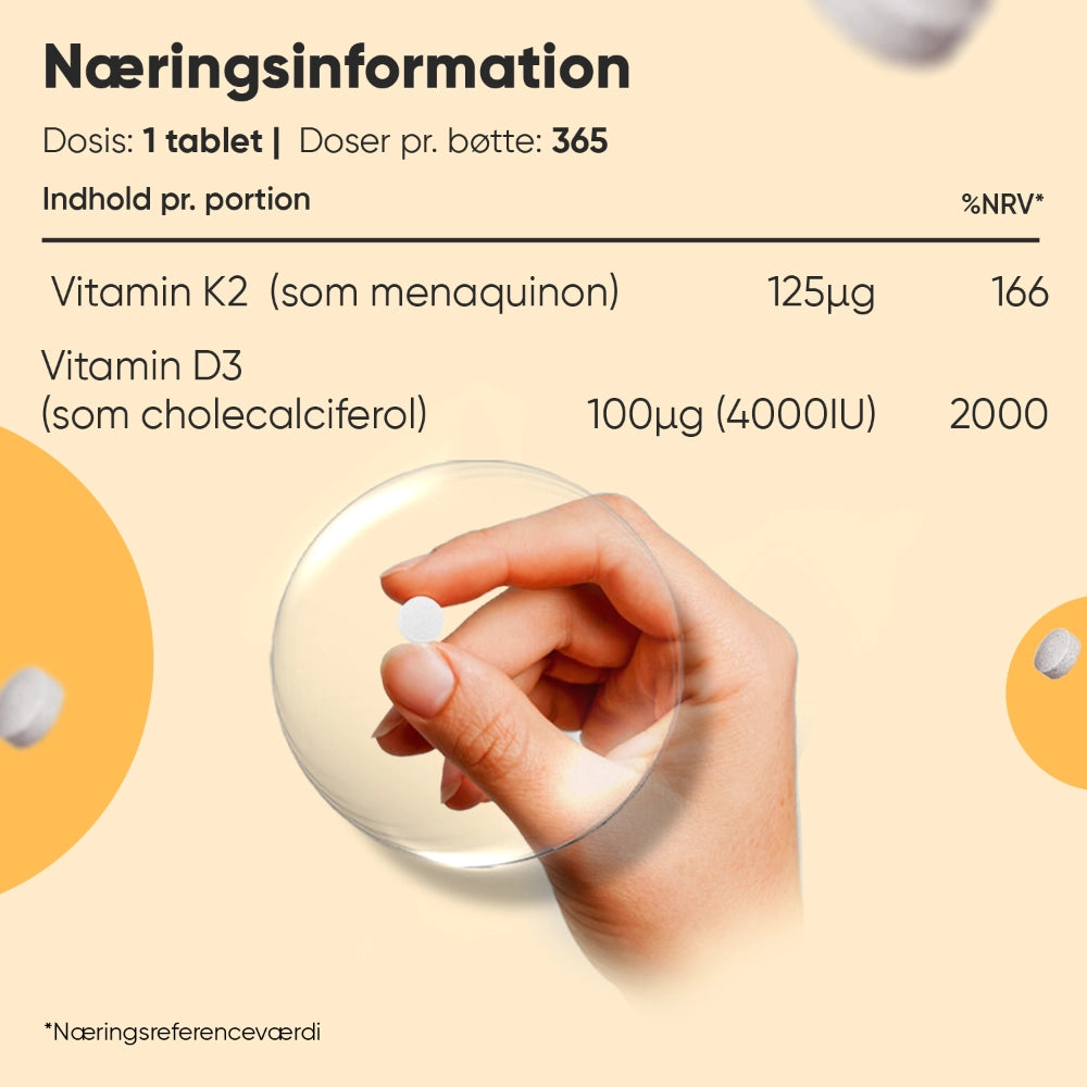 Vitamin D3 + K2-tabletter
