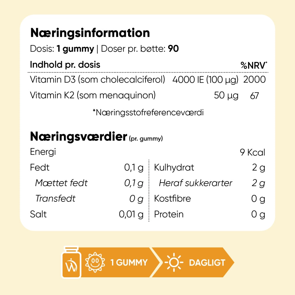Vitamin D3+K2-gummies 4000 IU