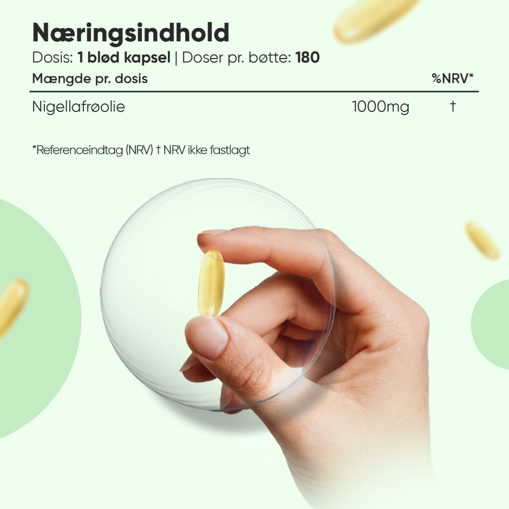 Koldpresset nigellafrøolie 1000 mg