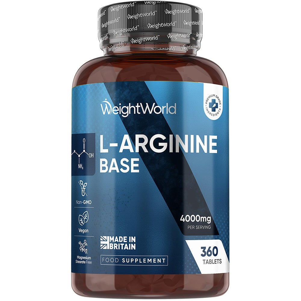 WeightWorld kosttilskudsflaske L-Arginine BASE 4000 mg, 360 tabletter