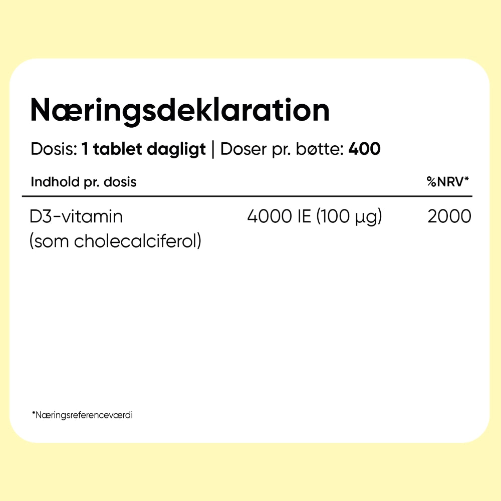 D3-vitamin 4000 IU (100 mcg)